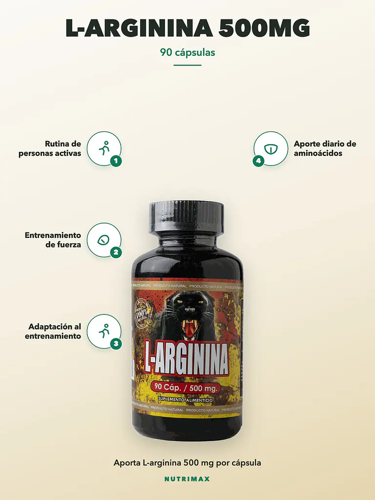 L-Arginina 500mg — 90 cápsulas 2