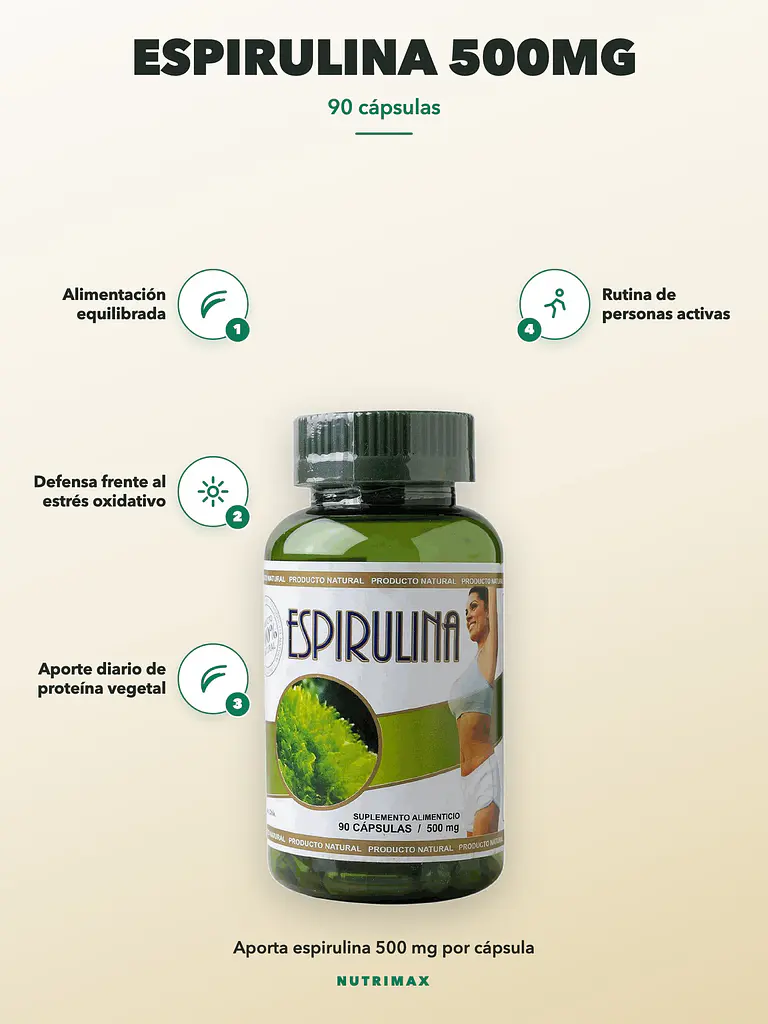 Espirulina 500mg — 90 cápsulas 2
