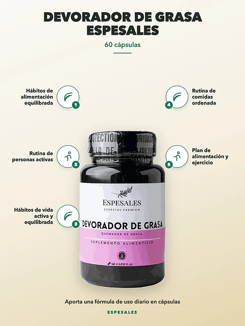 Devorador de Grasa Espesales — 60 cápsulas
