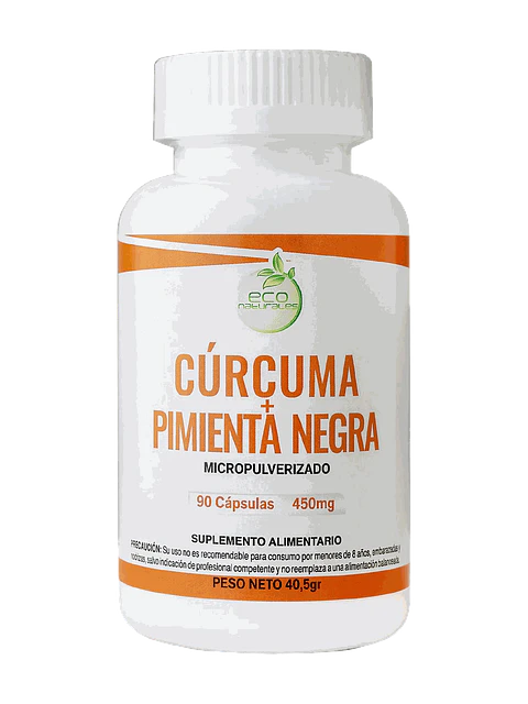 Cúrcuma + Pimienta Negra 450mg Eco Naturales — 90 cápsulas