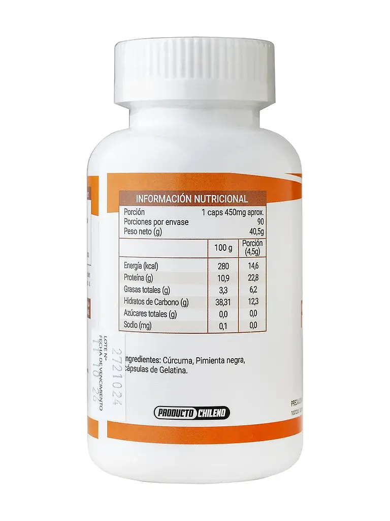 Cúrcuma + Pimienta Negra 450mg Eco Naturales — 90 cápsulas 3