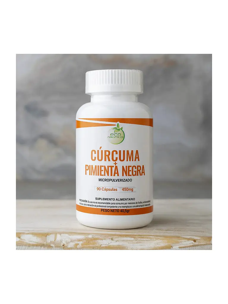 Cúrcuma + Pimienta Negra 450mg Eco Naturales — 90 cápsulas 4