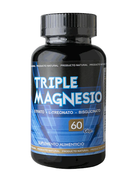 Triple Magnesio — citrato, treonato y bisglicinato — 60 cápsulas