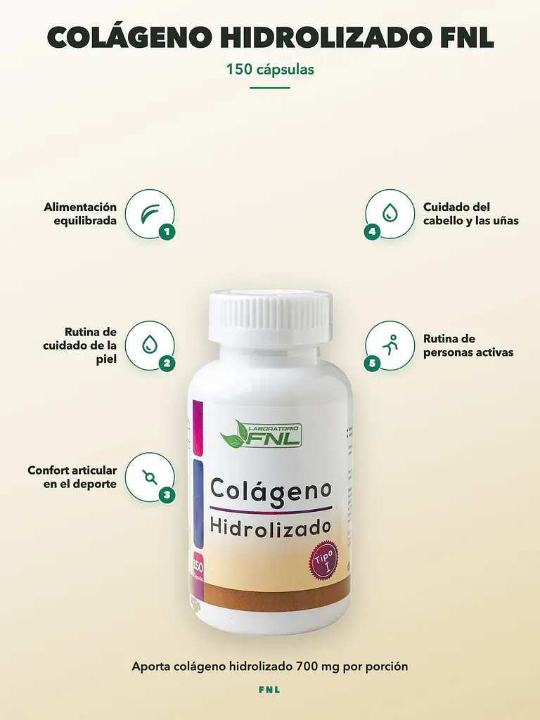 Colágeno Hidrolizado FNL — 150 cápsulas 2