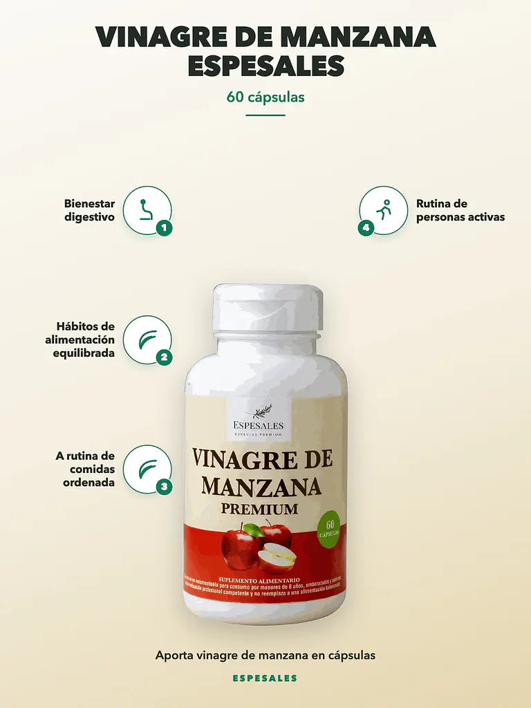 Vinagre de Manzana Espesales — 60 cápsulas 2