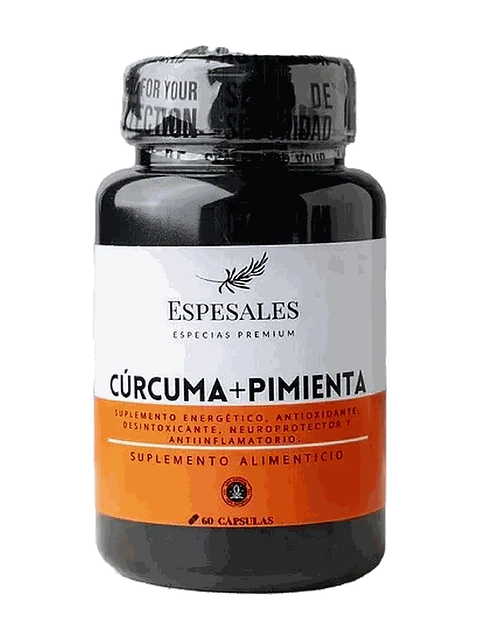 Cúrcuma + Pimienta Negra Espesales — 60 cápsulas