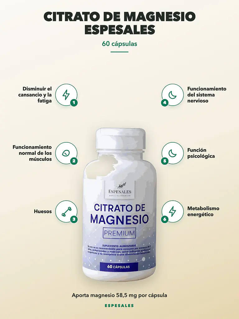 Citrato de Magnesio Espesales — 60 cápsulas 2