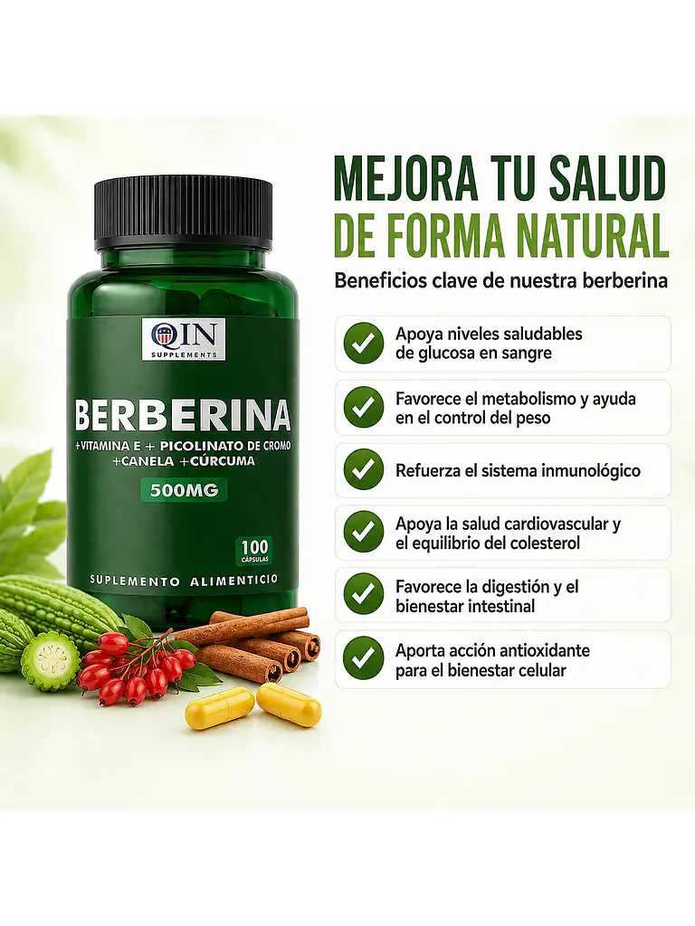 X2 Berberina 500mg Qin Supplements — 100 cápsulas  6