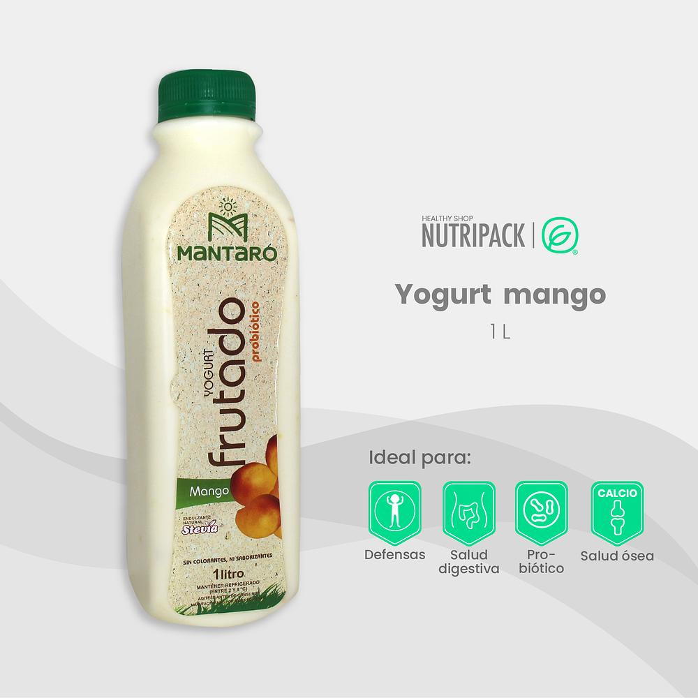 Yogurt Probiótico Mango, 1 L