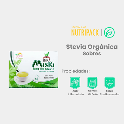 Stevia Orgánica, 100 sachets