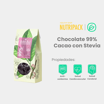 Chocolate 99% Cacao con Stevia, 100 g / 250- COPIAR