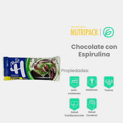 Chocolate con Espirulina, 10 g