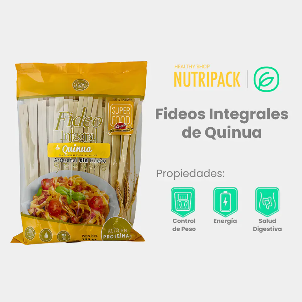 Fideos Integrales De Quinua, 250 g 1