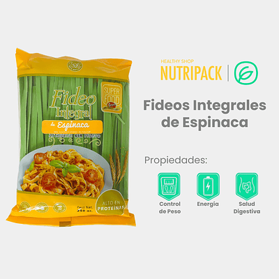 Fideos Integrales de Espinaca, 250 g