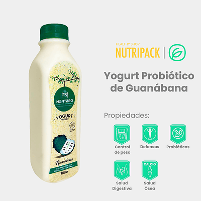 Yogurt probiótico Guanábana, 1 L