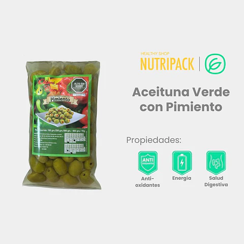 Aceitunas Verdes Rellenas Con Pimiento, 200 g