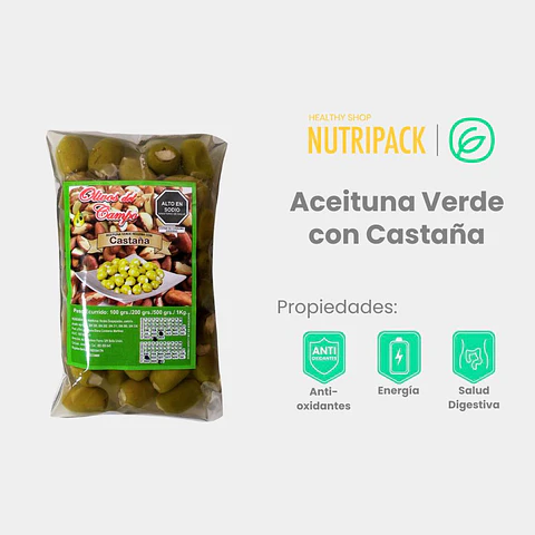Aceitunas Verdes Rellenas Con Castaña, 200 g