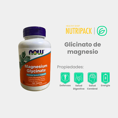 Glicinato de magnesio, 180 uds
