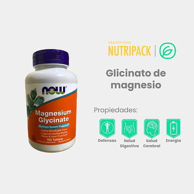 Glicinato de magnesio, 180 uds