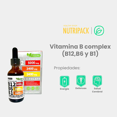 Vitamina B complex (B12, B6 y B1), 60 ml