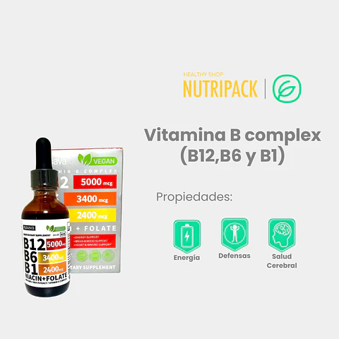 Vitamina B complex (B12, B6 y B1), 60 ml