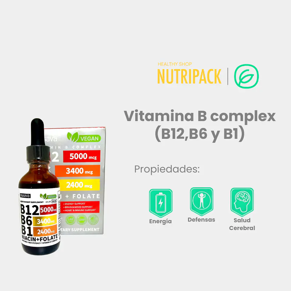 Vitamina B complex (B12, B6 y B1), 60 ml 1