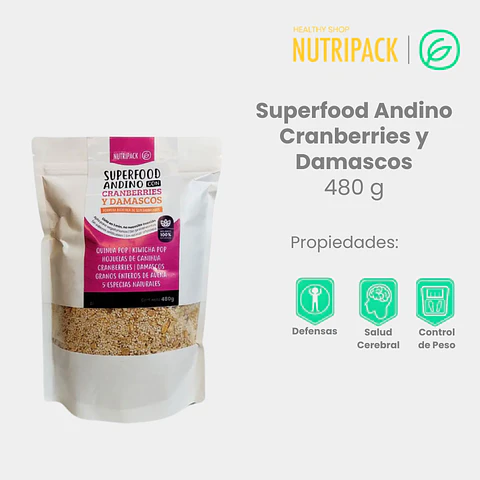 Superfood Andino con Cranberries y Damasco, 480 g