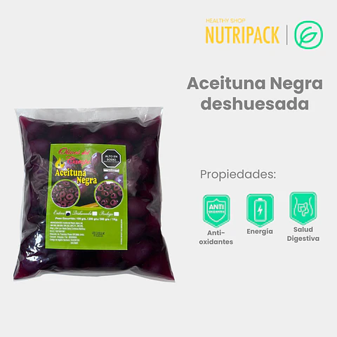 Aceitunas Negras Sin Pepa, 500 g