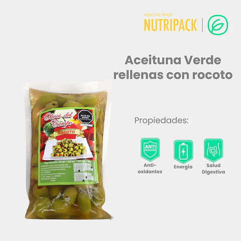 Aceitunas Verdes Rellenas Con Rocoto, 200 g