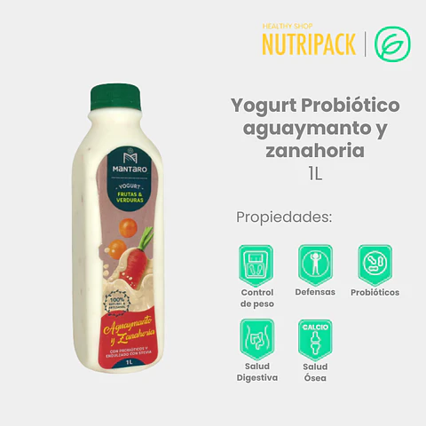Yogurt Probiótico Aguaymanto Con Zanahoria, 1 L