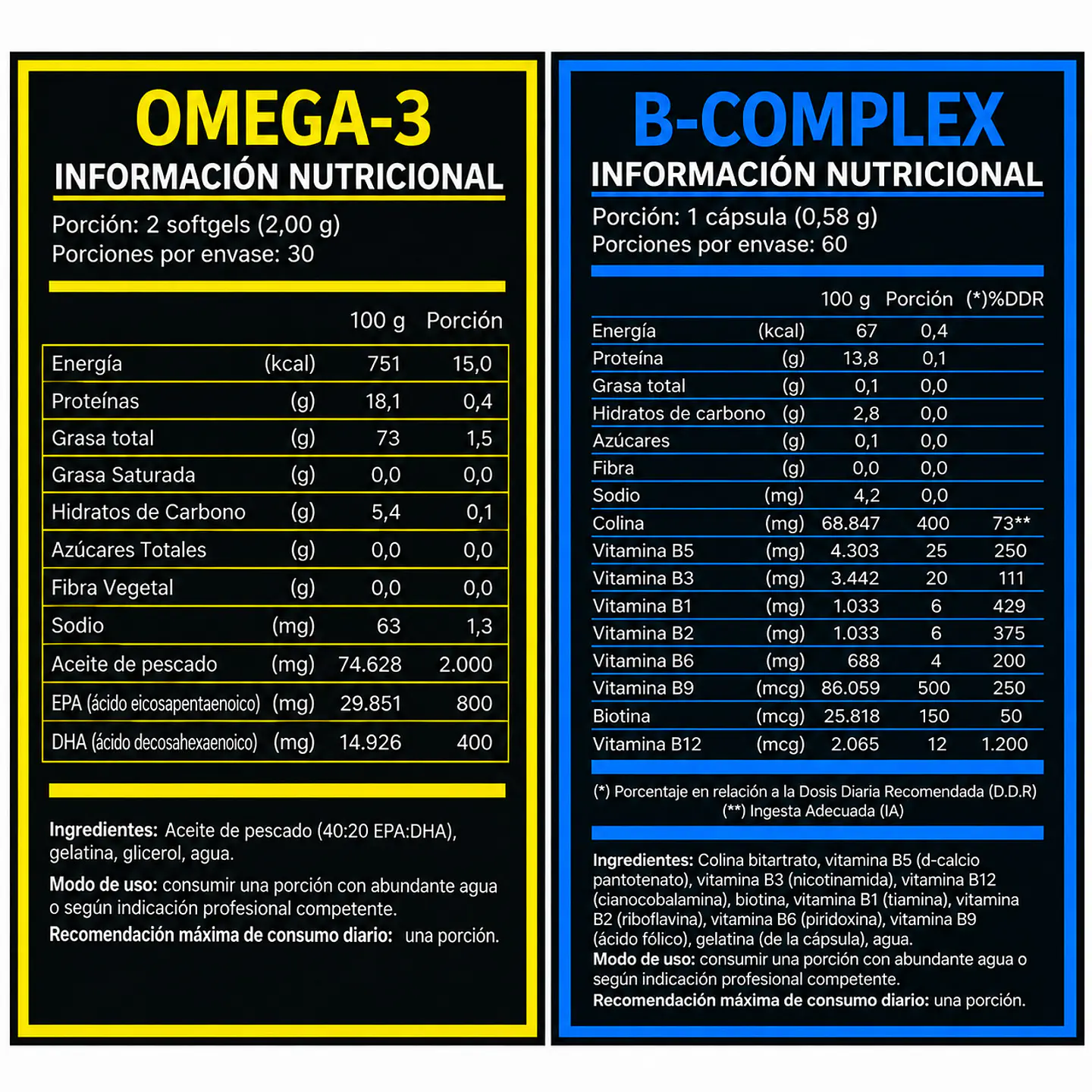 Pack 2 Omega-3 + 1 B-Complex 3