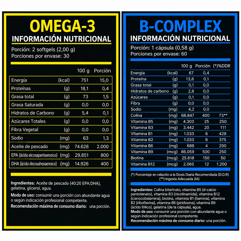 Pack 1 Omega-3 +2 B-Complex 3