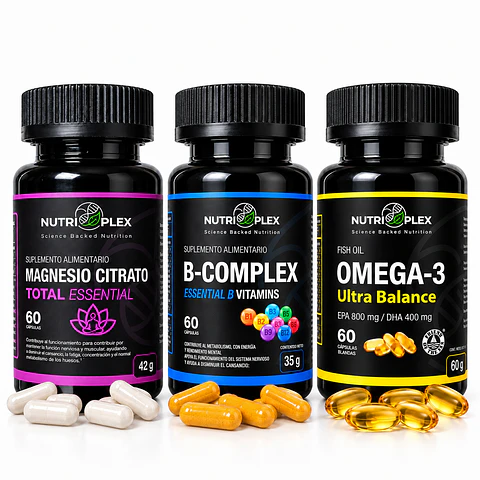 Pack Omega 3 + Magnesio Citrato + B Complex Nutriplex