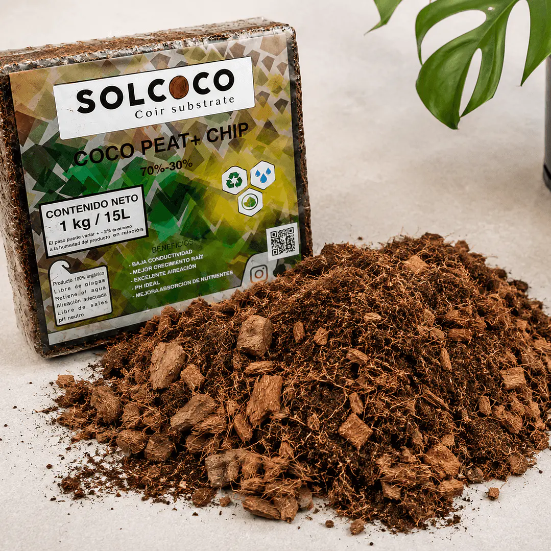 Fibra de Coco  + Coco Chip 1 Kg | Sustrato Premium 15L 2