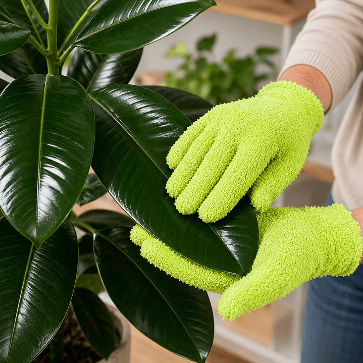 Guantes de Microfibra para Limpiar Hojas de Plantas | Reutilizables Verdes 1