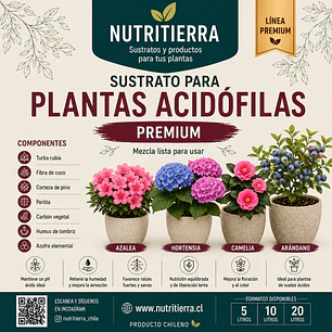 Sustrato Ácido Premium para Hortensias y Plantas Acidófilas | Nutritierra