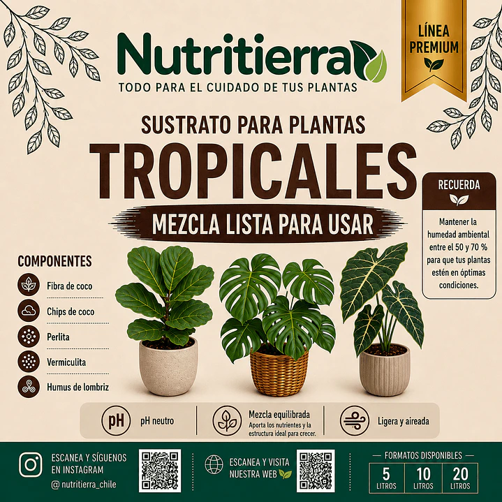 Sustrato para Plantas Tropicales | Drena mejor y evita pudrición – Nutritierra 1