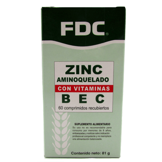 Zinc Con Vitamina B,E y C 60 Comprimidos