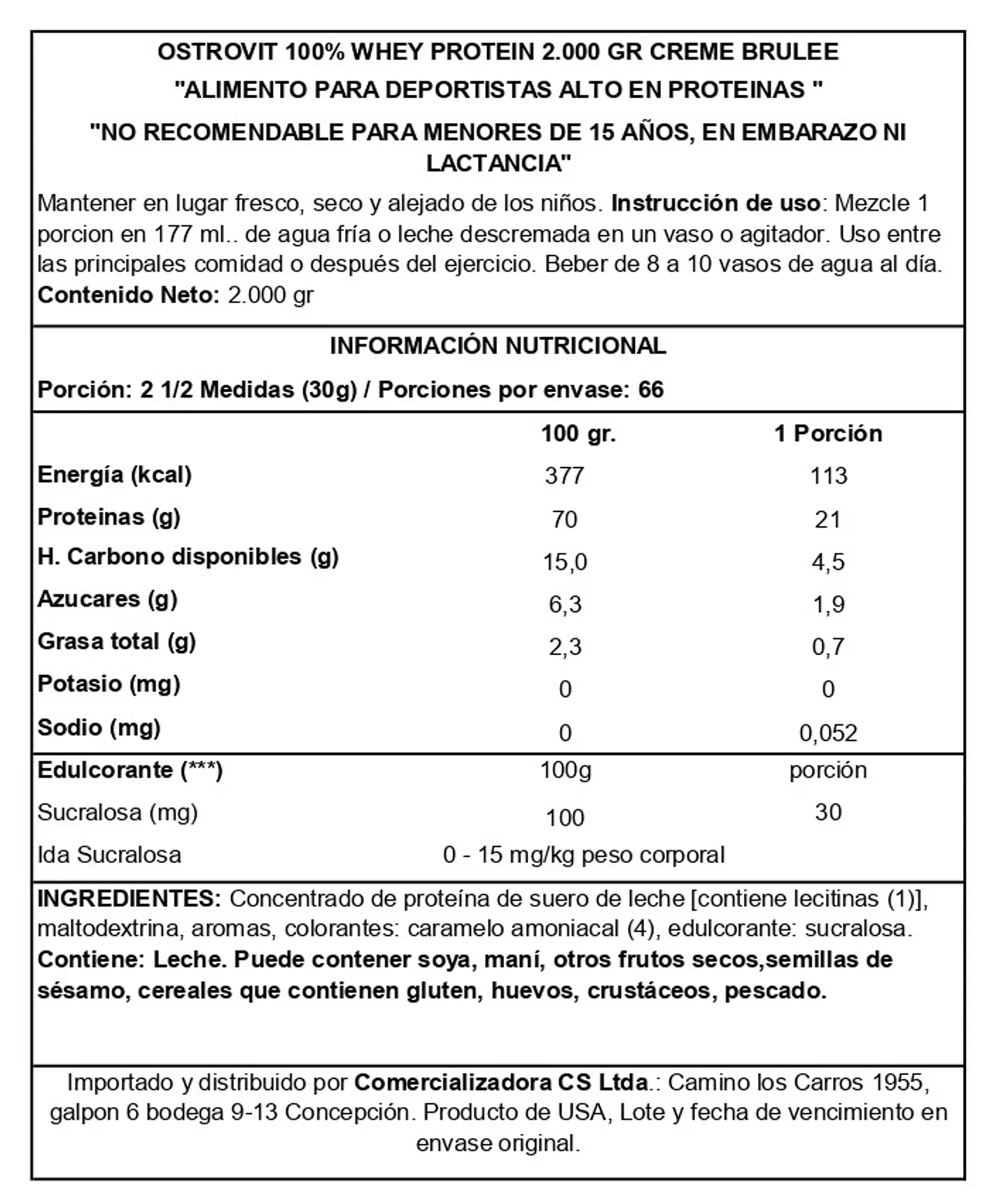 100% WHEY PROTEIN OSTROVIT 2000gr 2