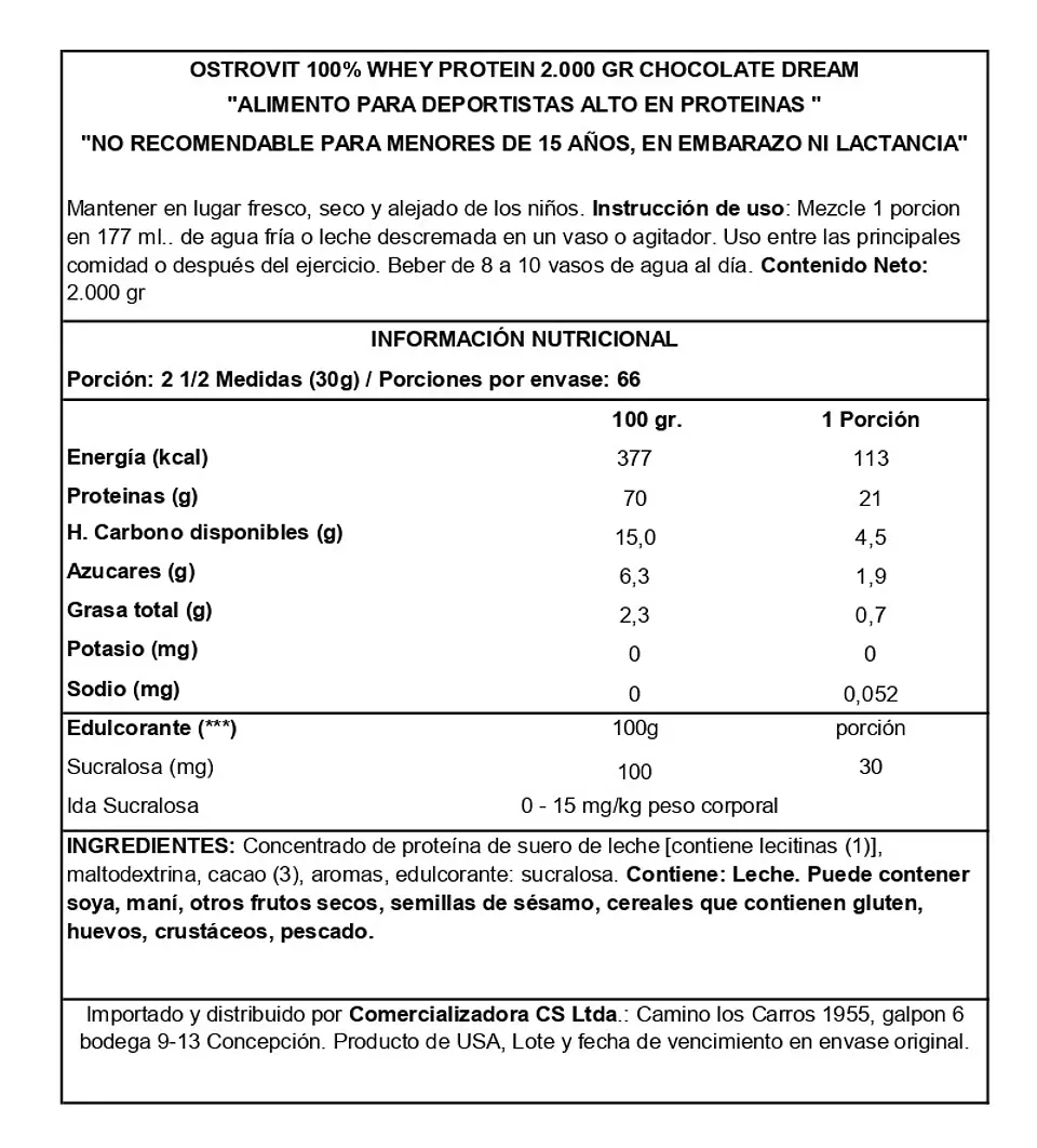 100% WHEY PROTEIN OSTROVIT 2000gr 3