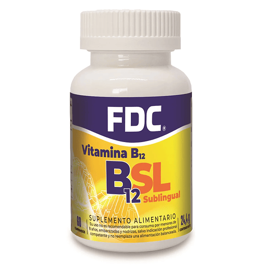 Vitamina B12 Sublingual FDC x 60 Comprimidos