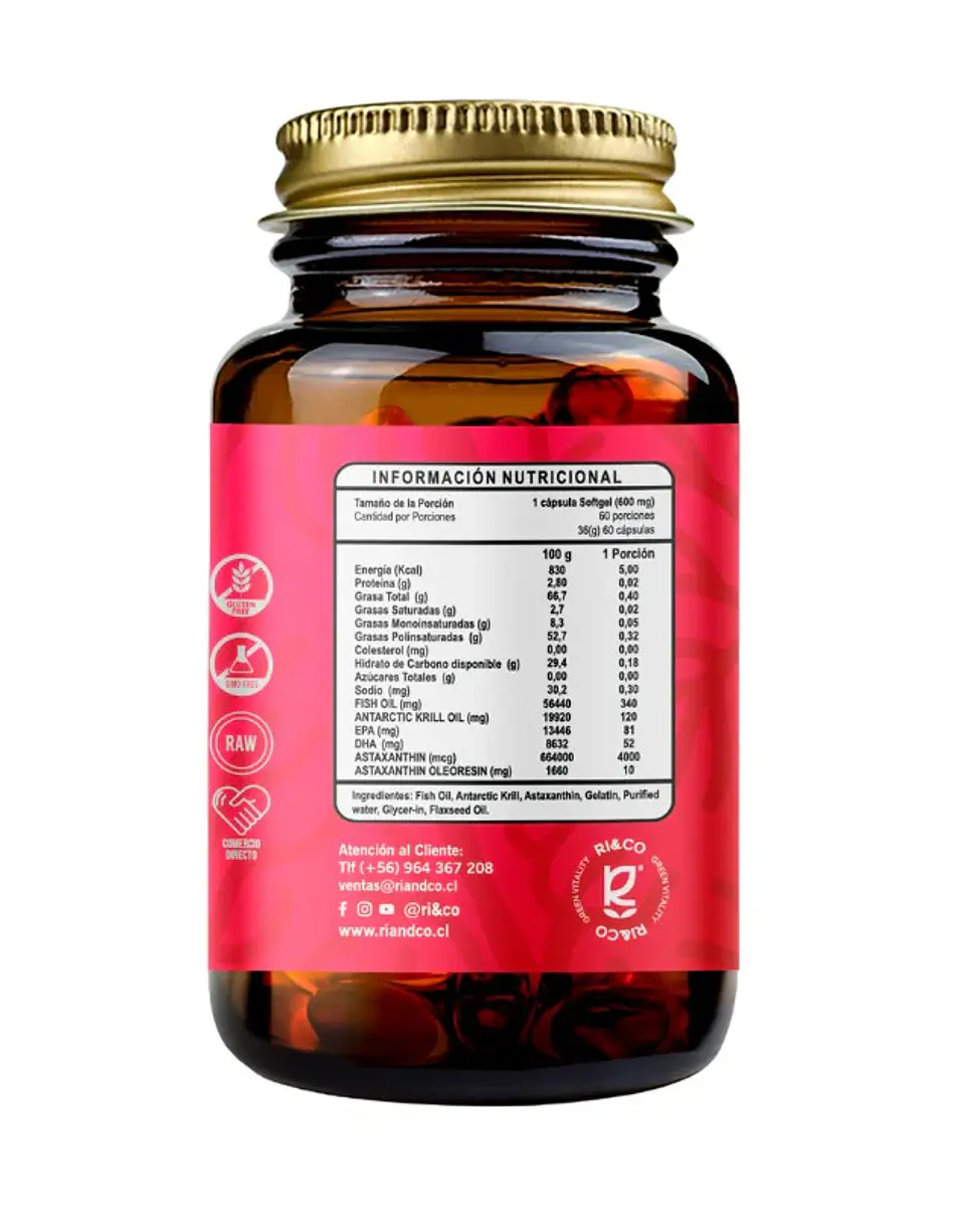 Astaxanthin, 600mg, 60 softgel Ri&Co 2