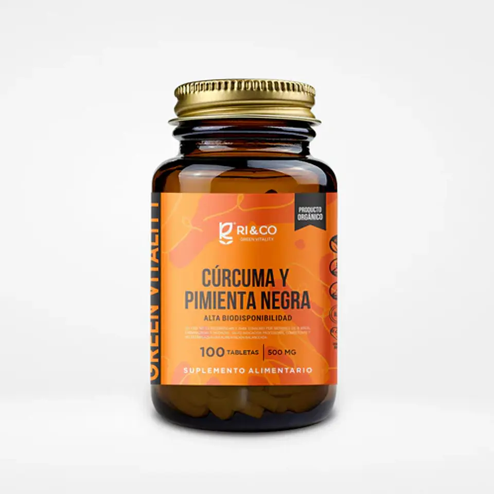 Cúrcuma y Pimienta Negra 500mg 100 Tabletas - RI&CO 1