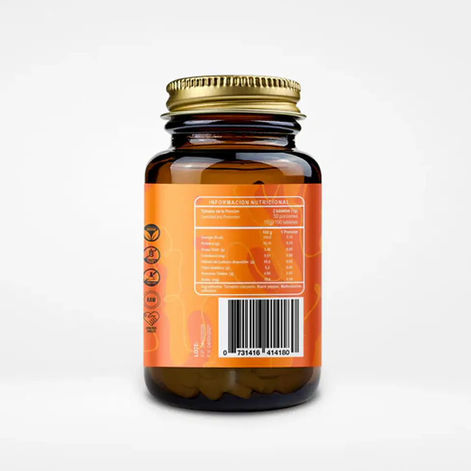 Cúrcuma y Pimienta Negra 500mg 100 Tabletas - RI&CO 2