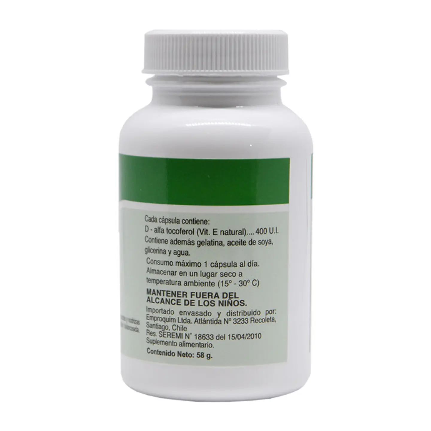 Vitamina E natural 400 mg x 90 cápsulas – FDC 3