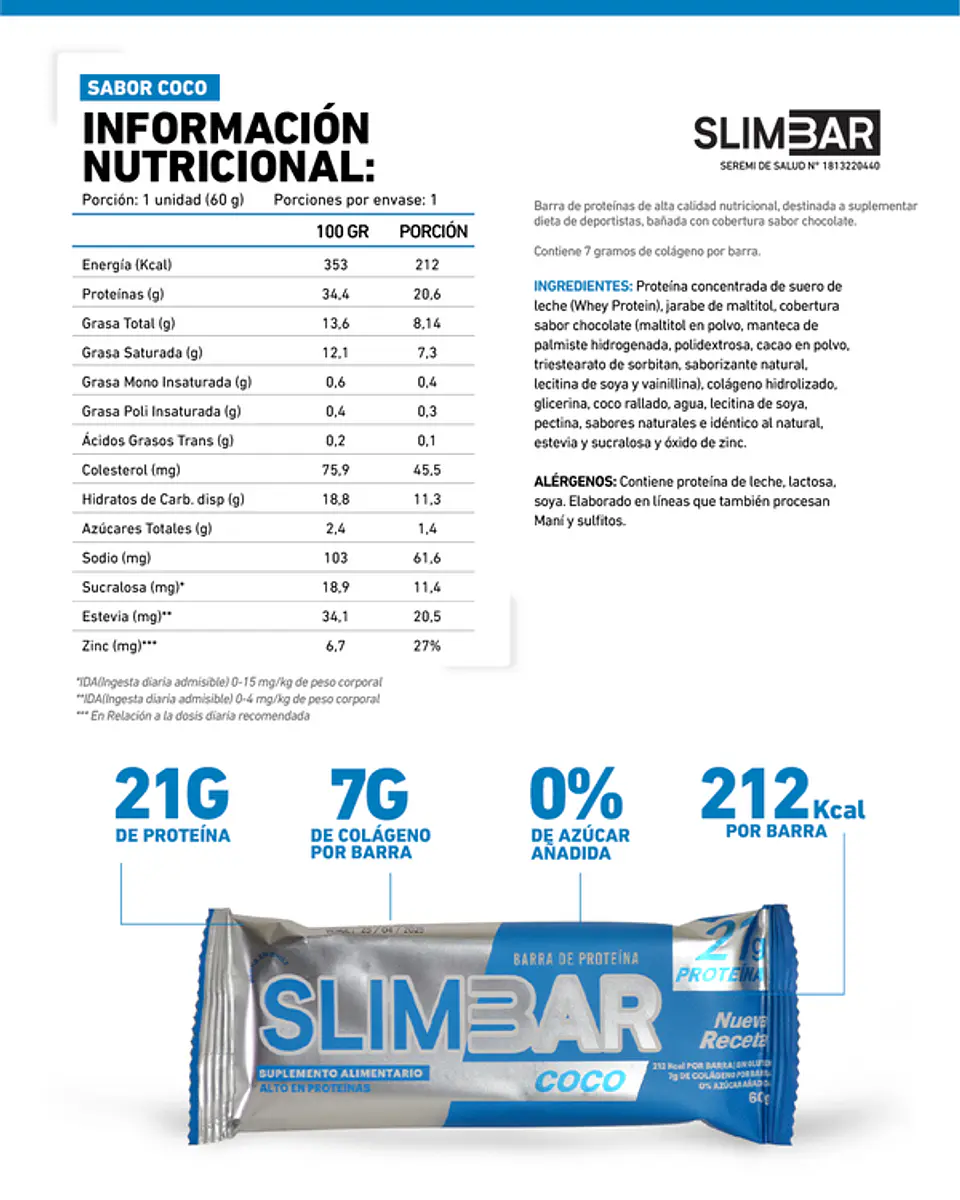 SlimBar 60 grs Coco  2