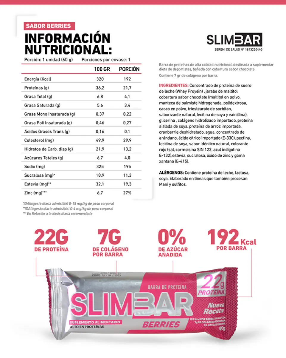 SlimBar 60 grs Berries   2