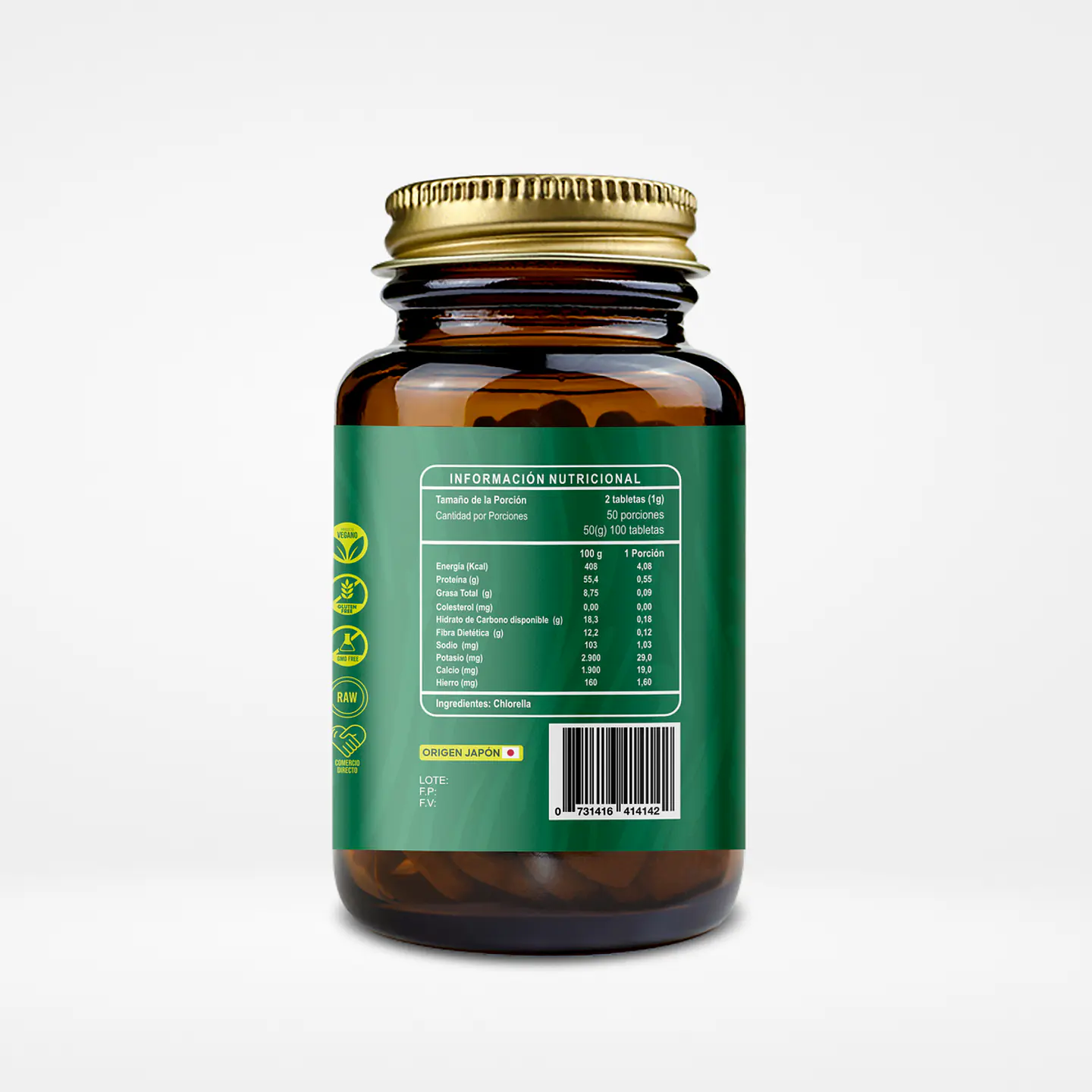 Chlorella 500mg 100 Tabletas - RI&CO 2