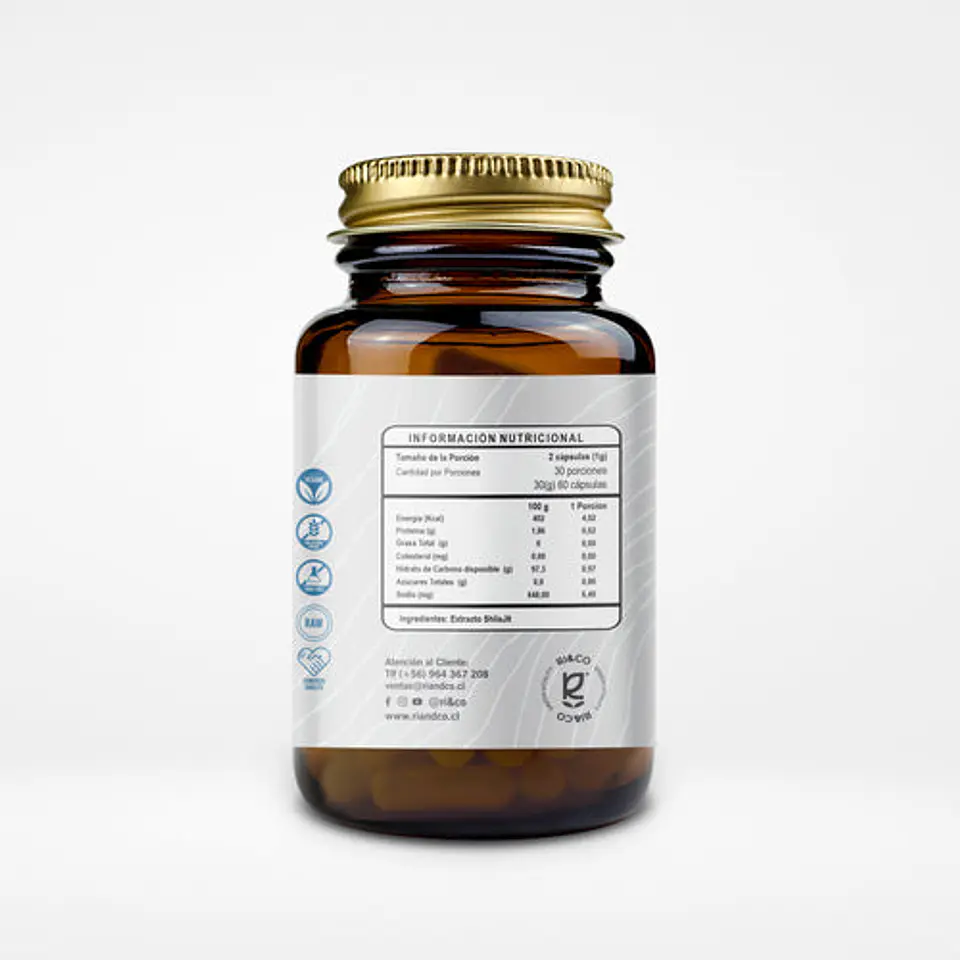 Shilajit 500mg 60 Cápsulas Vegetales - RI&CO 2