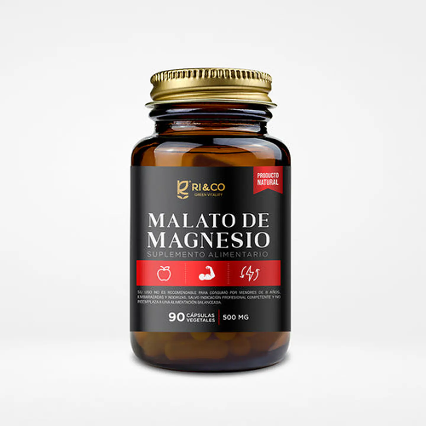 Malato de Magnesio 500mg  90 Caps. - RI&CO 1